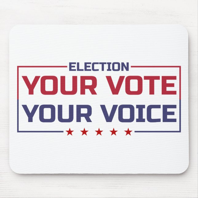 Your Vote Your Voice coloured font Mouse Pad (Front)
