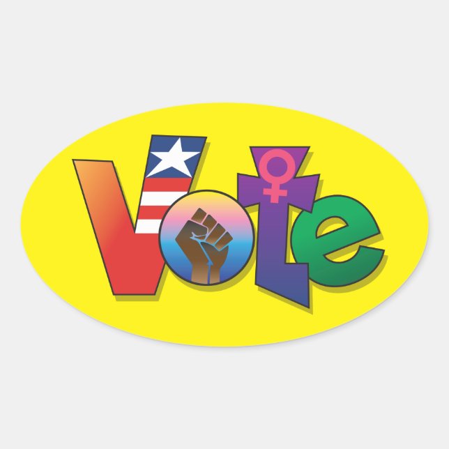 "Your Vote, Your Voice" - Custom Oval Sticker (Front)