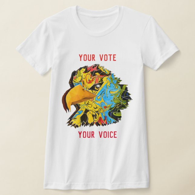Your Vote...Your Voice Multi-Coloured Eagle T-Shirt (Laydown)