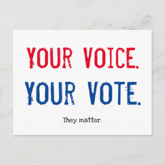 Your Vote Your Voice postcard