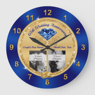Your Wedding and Anniversary Photos, Anniversary Large Clock