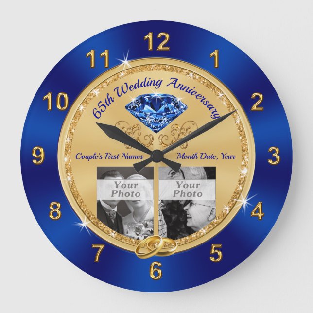 Your Wedding and Anniversary Photos, Anniversary Large Clock (Front)