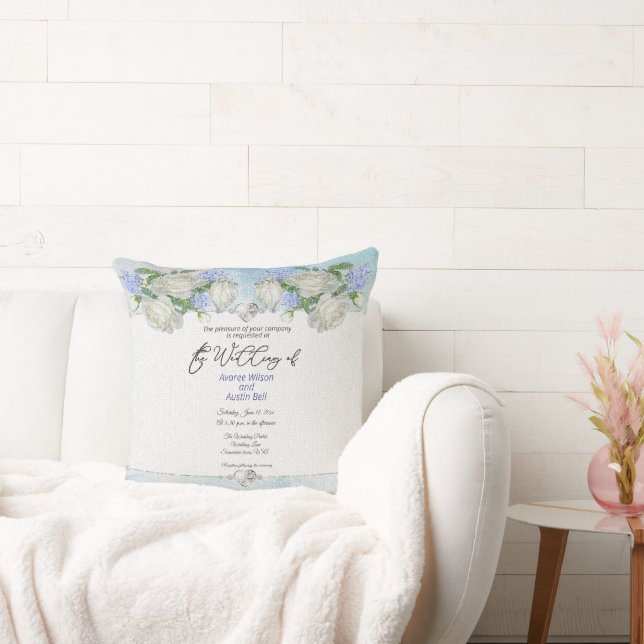 Your Wedding Invitation Photo In A  Cushion (Couch)