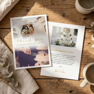 Your wedding photo, faded effect thank you card