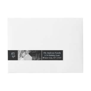 Your Wedding Photo RSVP Black Wraparound Address Label