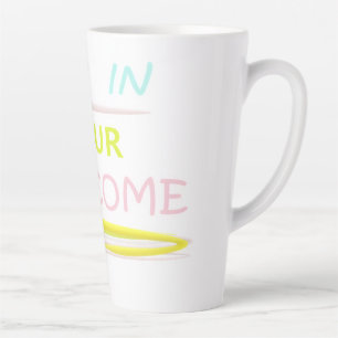 YOUR welcome message pale colours and logo type Latte Mug