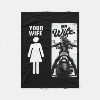 Your Wife Is Simple My Wife Biker Wife Valentine M Fleece Blanket