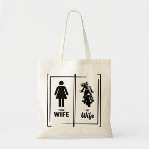 Your Wife My Wife Biker Wife Valentines Day Tote Bag