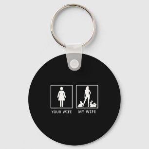 Your wife my wife bunny rabbit key ring