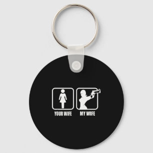 Your Wife - My Wife Pistol _ Guns - Valentines Day Key Ring