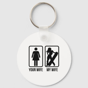 Your Wife My Wife Snowboarder - Female Boarder Gif Key Ring