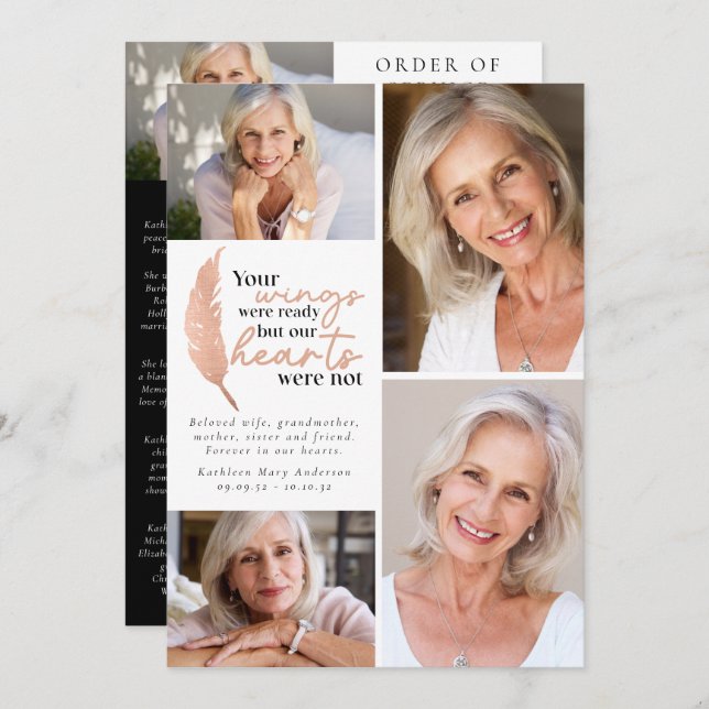 Your Wings Were Ready Order of Service Photo Program (Front/Back)