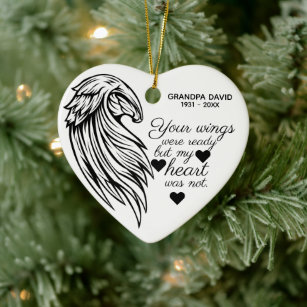 Your Wings Were Ready Personalised Photo Memorial Ceramic Ornament