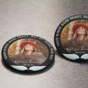 Your Wings Were Ready   Photo Memorial 7.5 Cm Round Badge