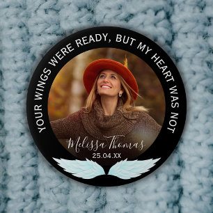 Your Wings Were Ready   Photo Memorial 7.5 Cm Round Badge