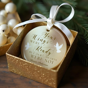 Your Wings Were Ready Photo Memorial Keepsake Dove Ornament