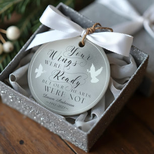 Your Wings Were Ready Photo Memorial Keepsake Dove Ornament