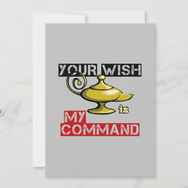 Your Wish is My Command Aladdin Lamp Design  Holiday Card (Front)
