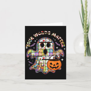 Your Word Slp Speech Therapy Aac Ghost Halloween  Card