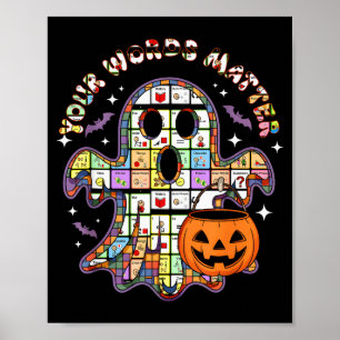 Your Word Slp Speech Therapy Aac Ghost Halloween Poster