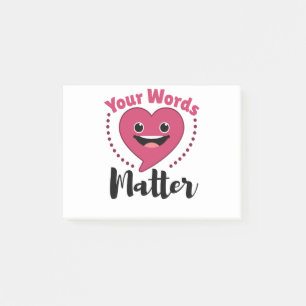 Your Words Matter SLP Speech Language Pathology Post-it Notes