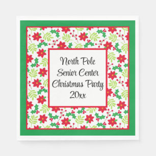 Your Words Personalise Christmas Party Red & Green Napkin