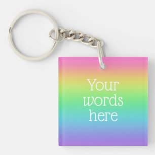 Your Words Personalised Rainbow Key Ring