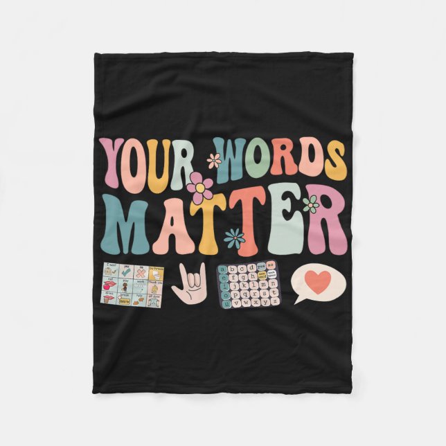 Your Words Problem April Autism Awareness  Fleece Blanket (Front)