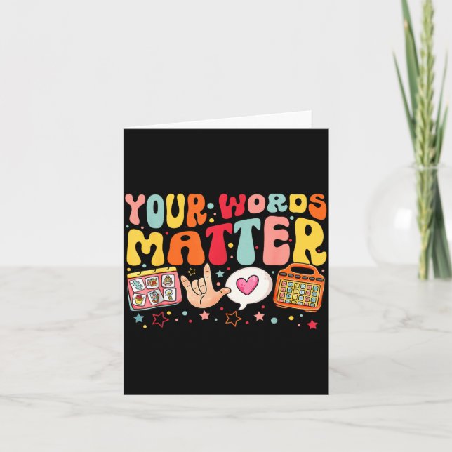 Your Words Speech Therapy Language Pathologist Slp Card (Front)