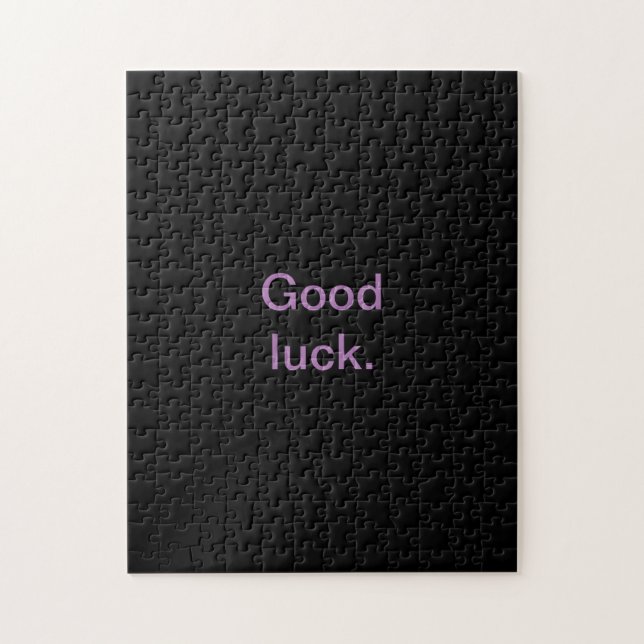 Your Words Template Solid Black Hard Difficult Jigsaw Puzzle (Vertical)
