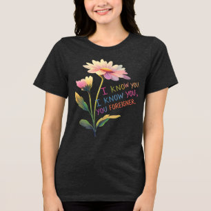 You're a Foreigner" Hand-Drawn Floral Quote T-Shir Tri-Blend Shirt