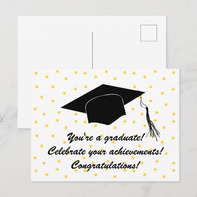 You're a graduate! Celebrate your achievements! Postcard (Front/Back)