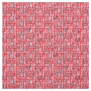 You're a Mean One Mr. Grinch Red Pattern Fabric