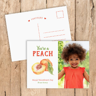 You're a Peach Kids Photo Valentine's Day Postcard
