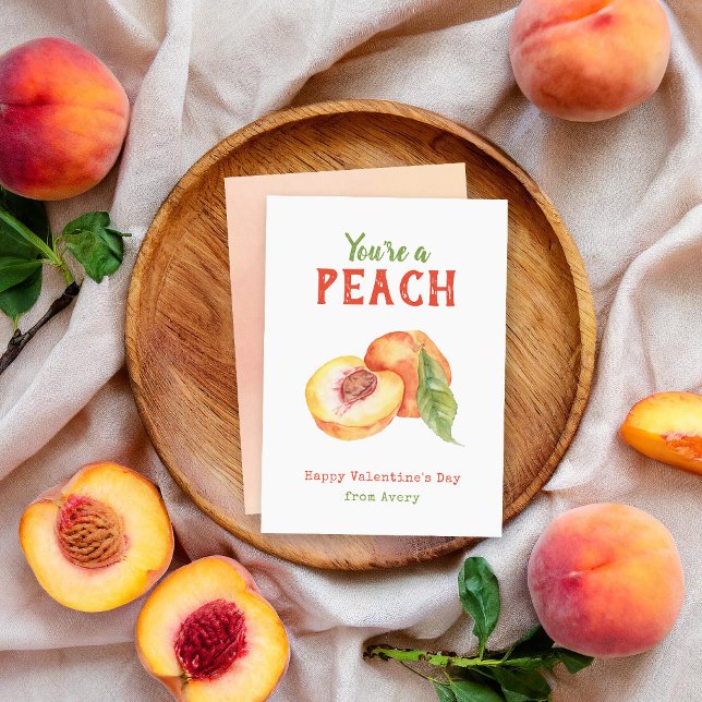 You're a Peach Kids School Valentine's Day Cards (Creator Uploaded)