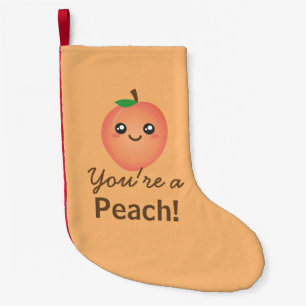 You're a Peach Sweet Kawaii Cute Funny Foodie Small Christmas Stocking