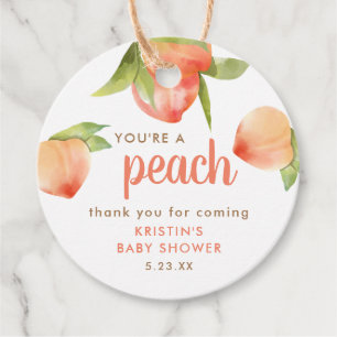 You're A Peach Thank You For Coming Baby Shower  Favour Tags