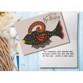 You're A Rare Gem Fish Birthday Card