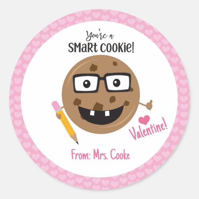 You're a Smart Cookie Cute Kids Classroom Teacher Classic Round Sticker (Front)