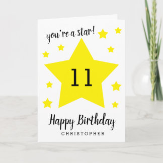 You're a star 11th Birthday Card