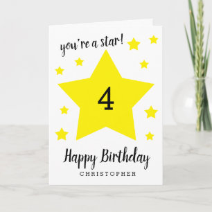 You're a Star 4th Birthday Card