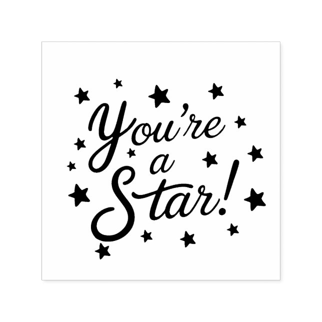 "You're a Star" Teacher Stamp – Cursive with Stars (Design)