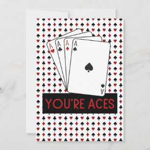 YOU'RE ACES Las Vegas Style Thank You Card