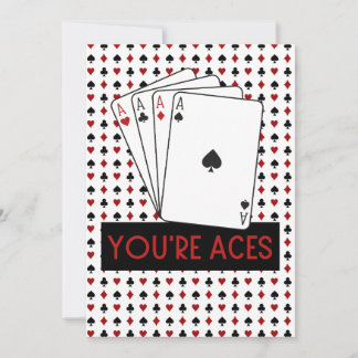 YOU'RE ACES Las Vegas Style Thank You Card