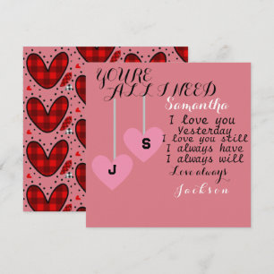 You're all I need personalised Valentine's day