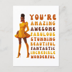 You're amazing awesome fabulous stunning beautiful holiday postcard