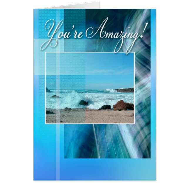 You're Amazing! Card (blue/beach) (Front)