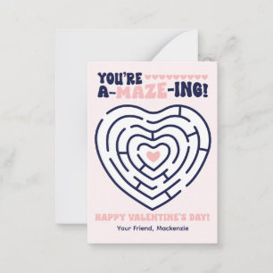 You're Amazing Maze Classroom Valentine Card