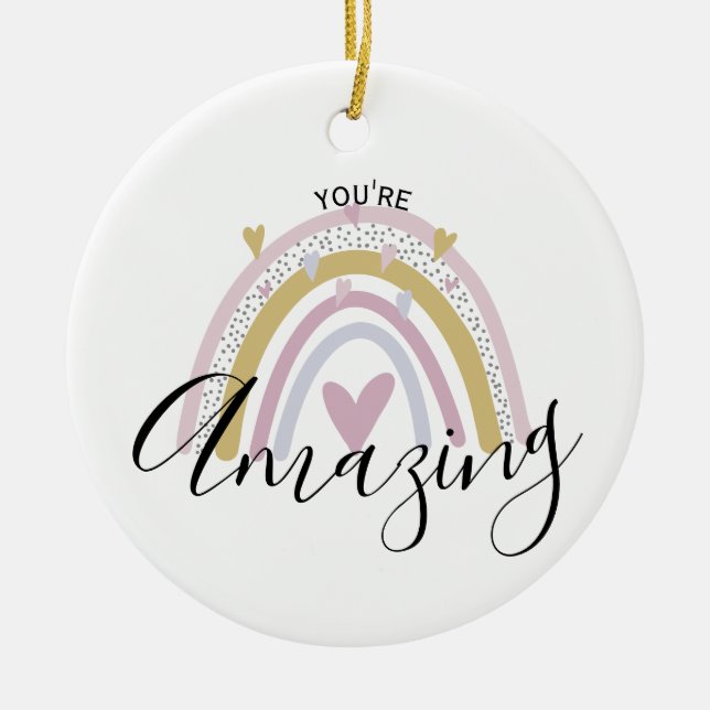 you're amazing positive affirmation gift for mum ceramic ornament (Front)
