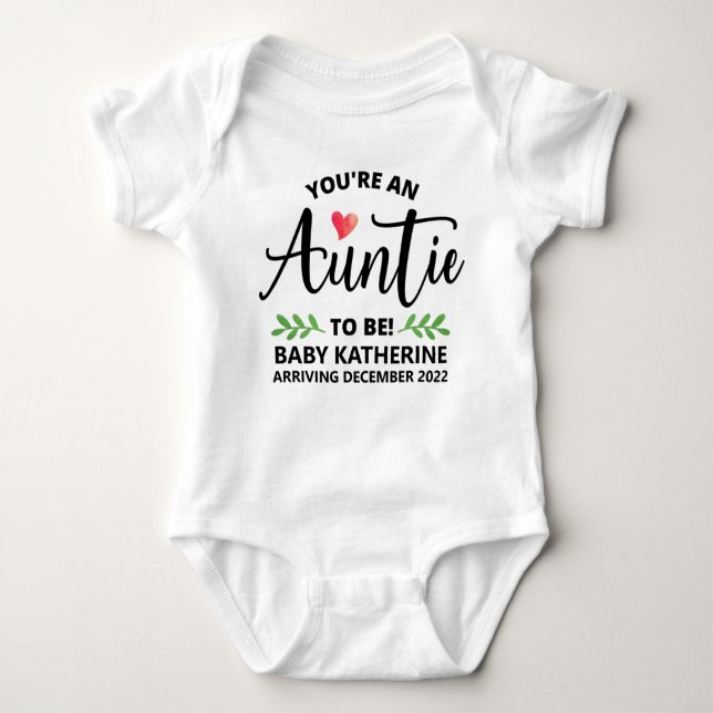 You're An Auntie To Be Baby Bodysuit (Front)